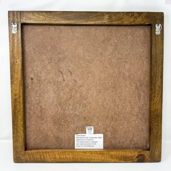 Blue Peacock Embroidered Framed Boho Wall Art Textile Folk Art Wood Frame - Picture 3 of 6